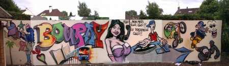 graff avec jeunes de la Passerelle de Bouray