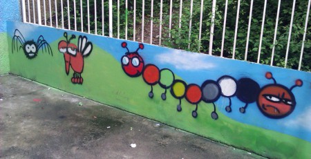 fresque murale aérosols-Croix de Vernailles, Etampes - 