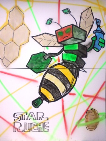 Atelier graff sur toile-Centre aéré la Ruche-futur
